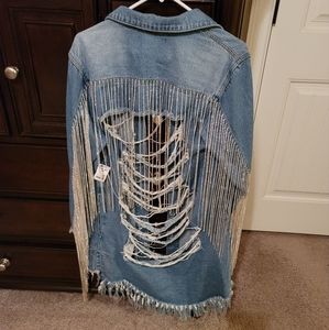 Sassy denim coat/jacket with rhinestones